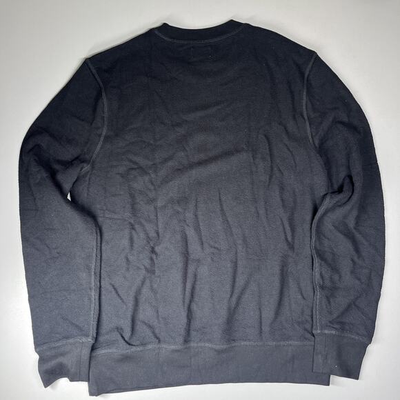 J Crew Sweater Sweatshirt Tee Mens Medium Black Single Dye Crewneck Pullover - Picture 2 of 8